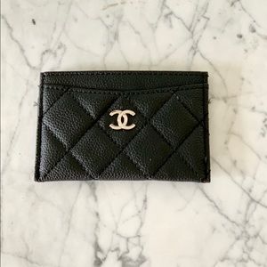 Leather card holder Chanell